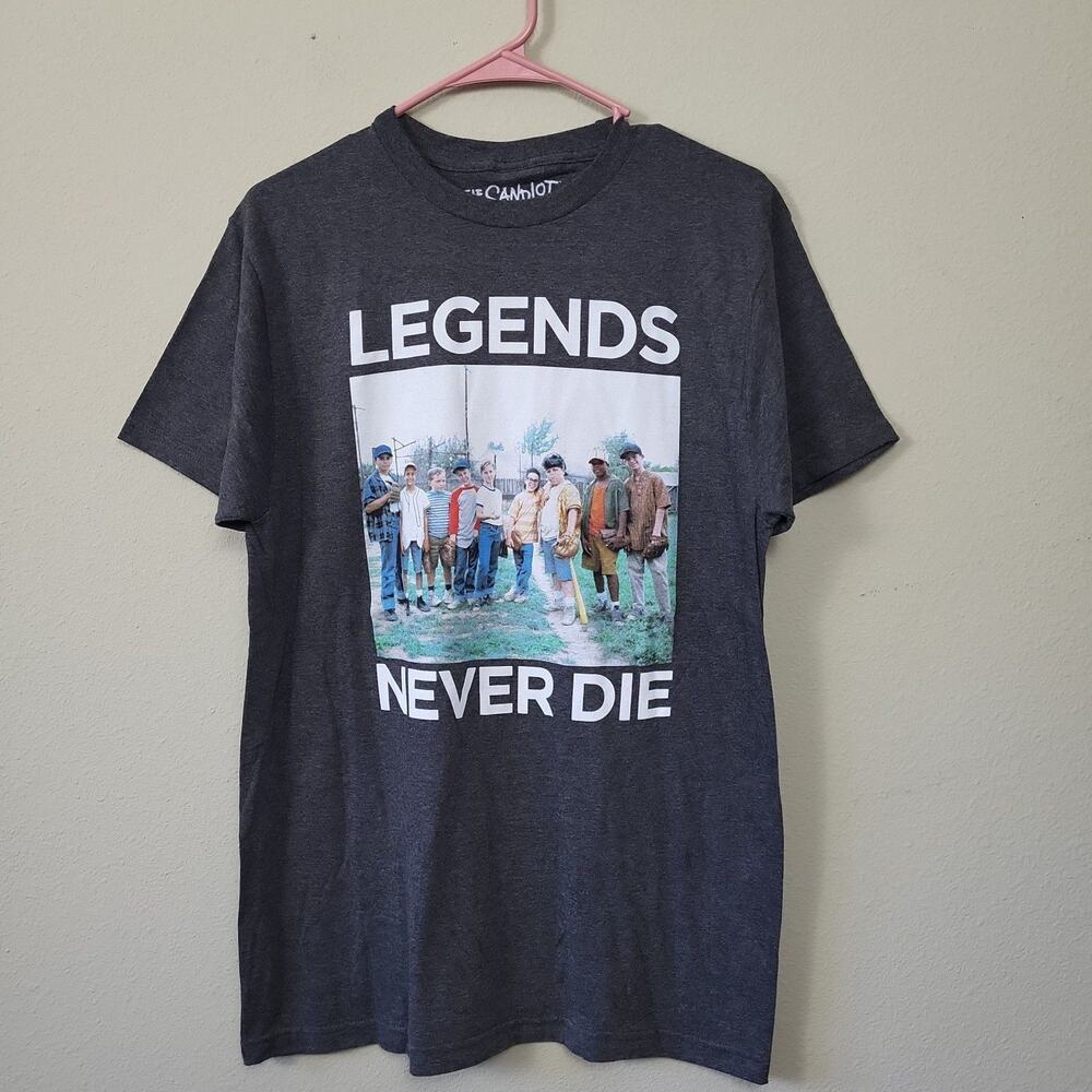 The Sandlot Mens Gray Short Sleeve Crew Neck Pullover Graphic T Shirt Size Large